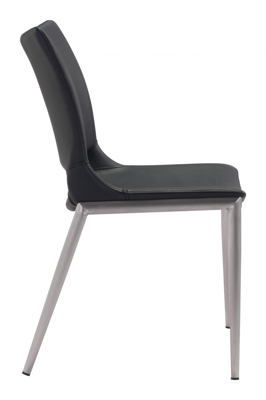 Ace Dining Chair – Black & Silver