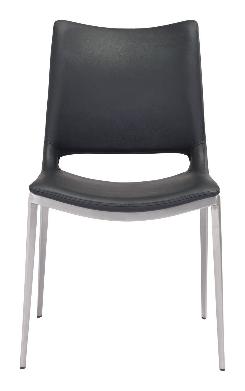 Ace Dining Chair – Black & Silver