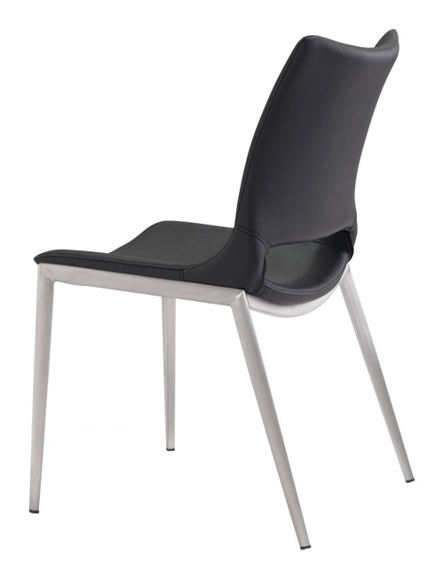 Ace Dining Chair – Black & Silver