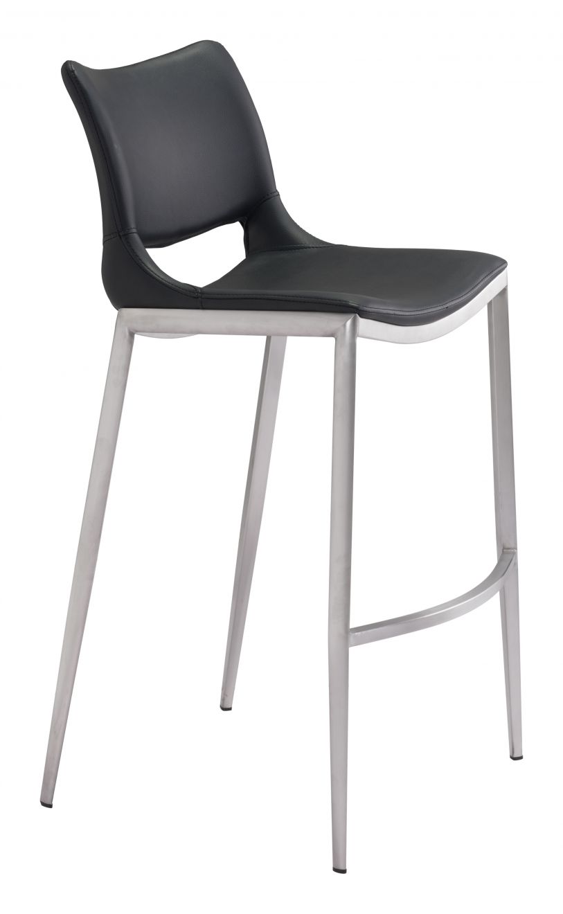 Ace Bar Stool – Black & Silver