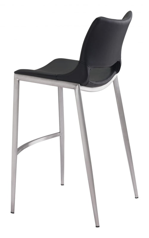 Ace Bar Stool – Black & Silver
